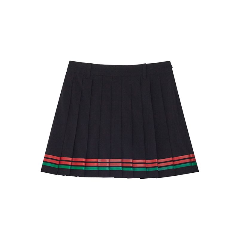 세인트나인 여성 그린 스트라이프 플리츠 스커트 BLACK 119,810원