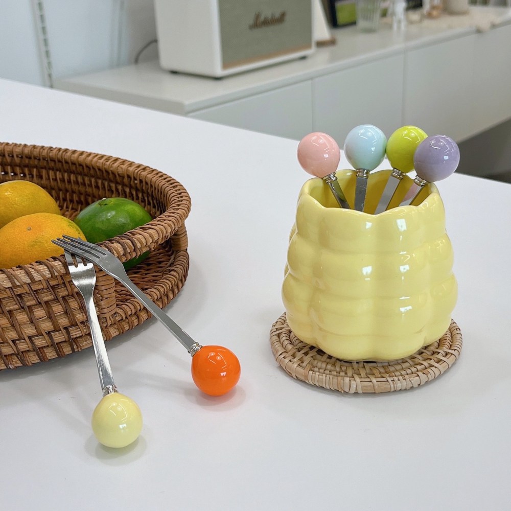 A의취향 몽글몽글 디저트 포크 6P+포크통 세트, 레몬, 1세트 16,910원