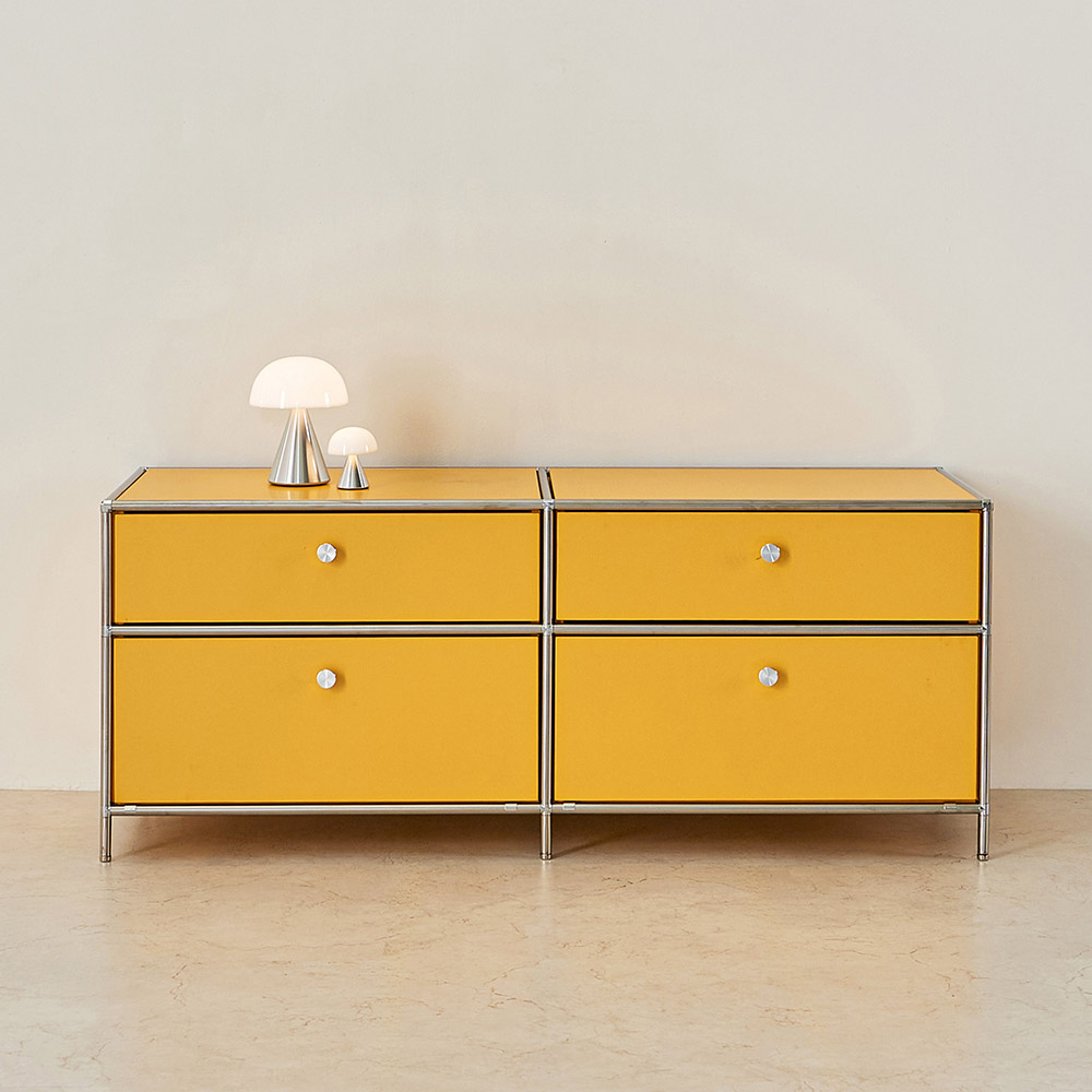 퍼스웰 (완제품)프리즈 1200 2단 모듈수납장 거실장 TV장(FO_012), 옐로우 295,000원