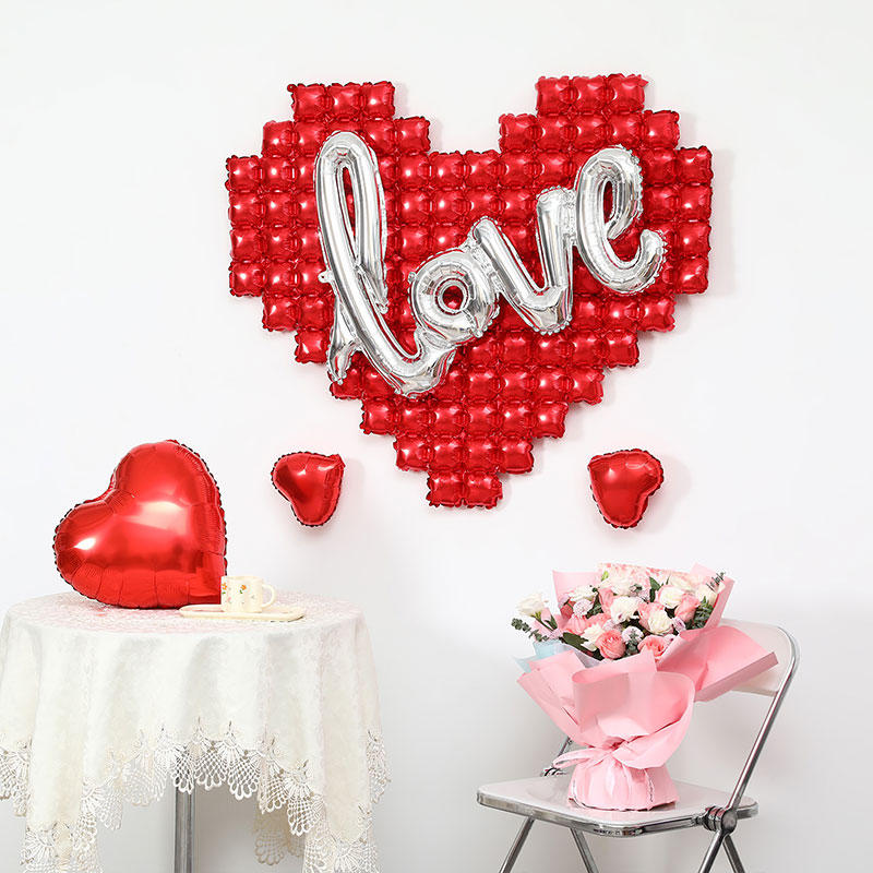 이프 러브빅하트 풍선세트, 레드+실버, 1세트 6,500원
