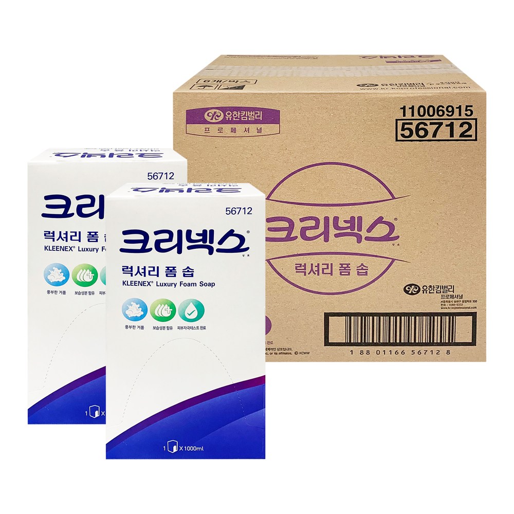 56712 크리넥스 럭셔리 폼 솝 거품비누 1000ml 6개 84,470원