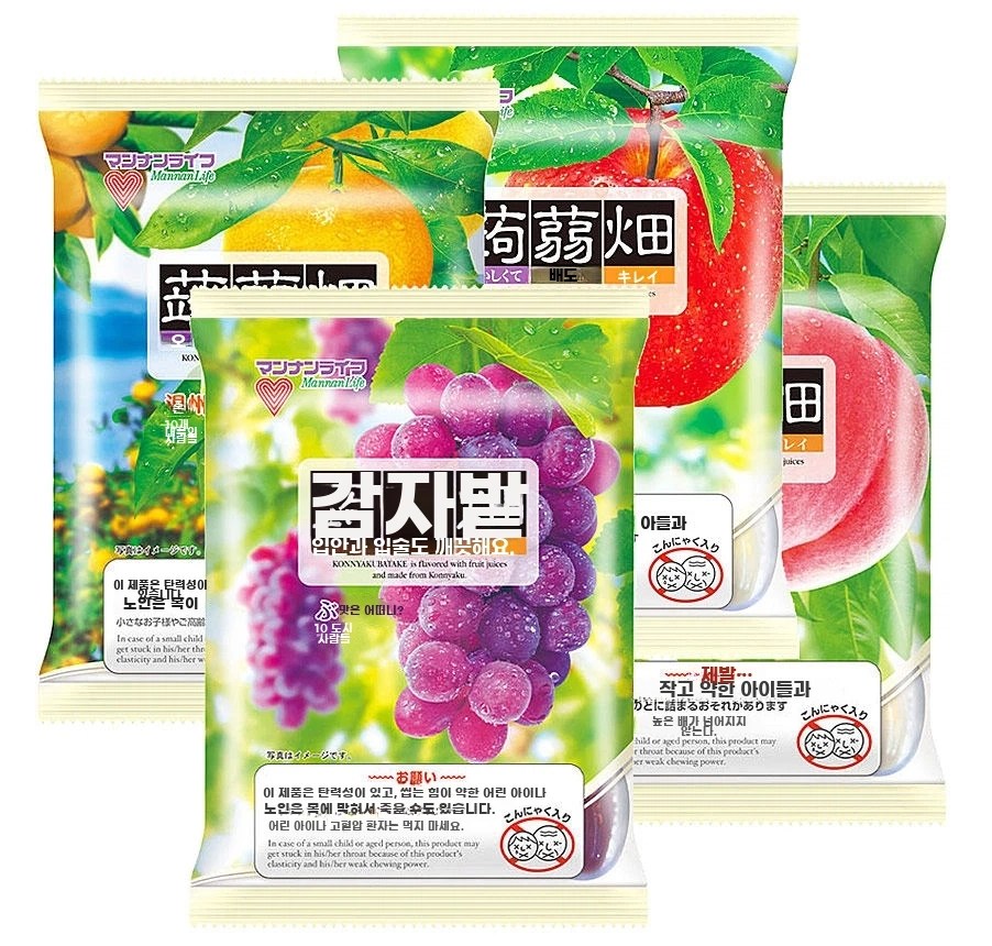 만난라이프 수입 일본 저칼로리 간식 곤약 젤리 4봉 사과 포도 복숭아 귤 말차 샤인머스켓맛 48,160원
