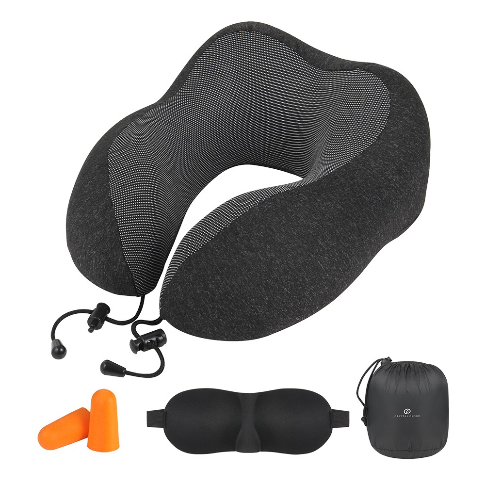 크리스탈클라우드 여행용 메모리폼 목베개 + 수면안대 + 귀마개 + 파우치 세트 23,560원
