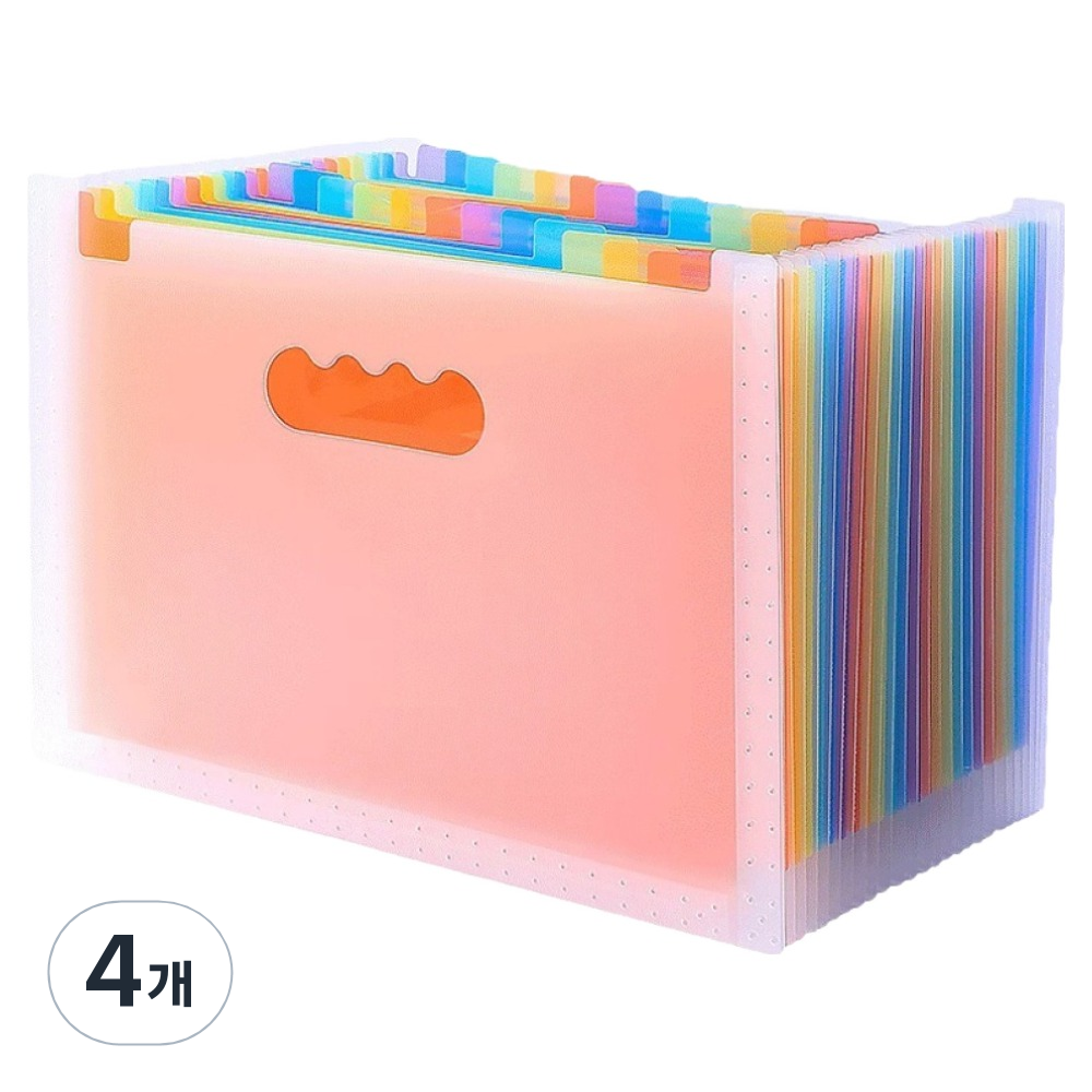 프라리 A4 오픈형 아코디언 포켓 파일케이스 오픈형 25칸, 투명, 4개 33,100원