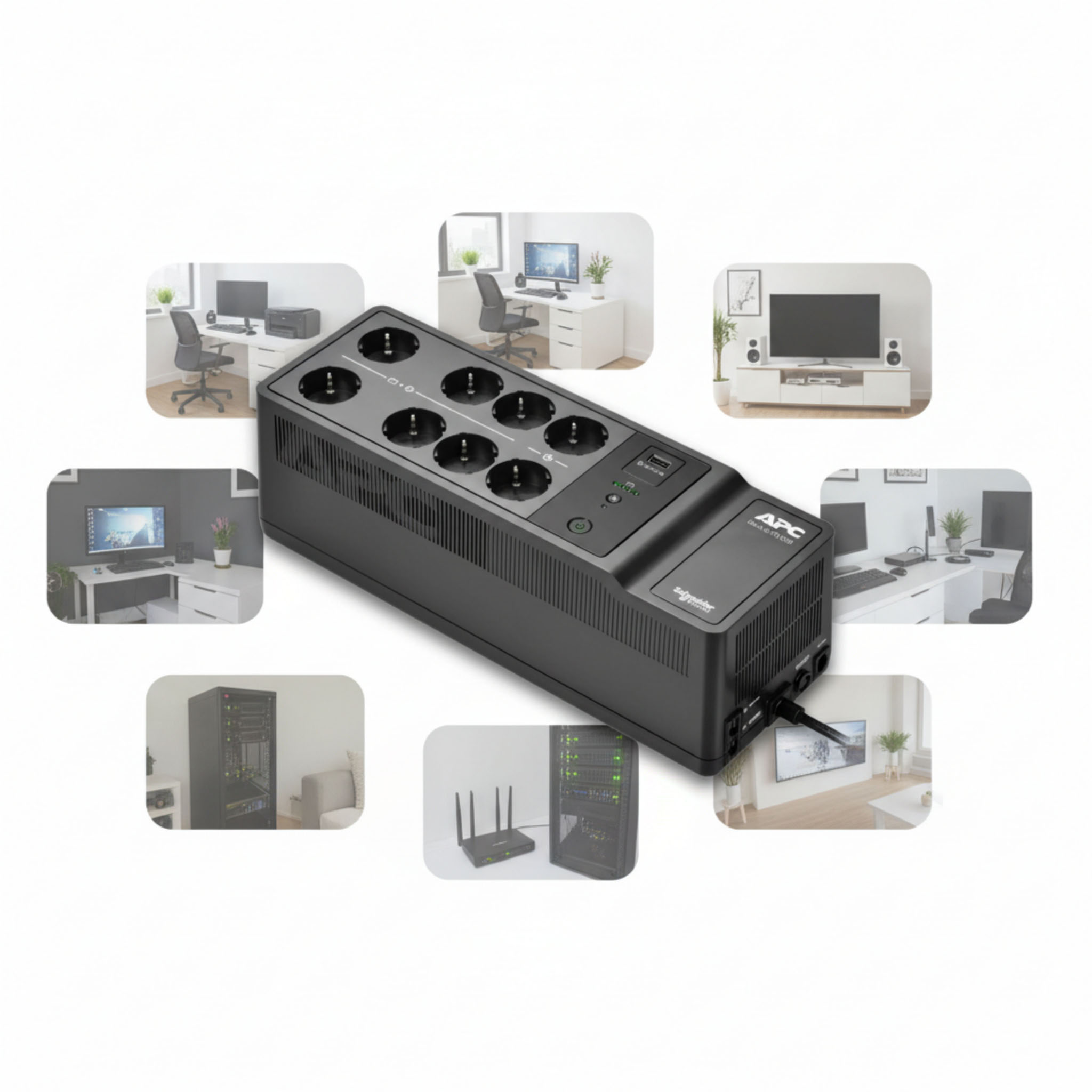 APC UPS 무정전 전원 공급장치 400W 650VA USB C타입 멀티탭형 콘센트 가정용 학교 컴퓨터 PC용 비상배터리 185,100원