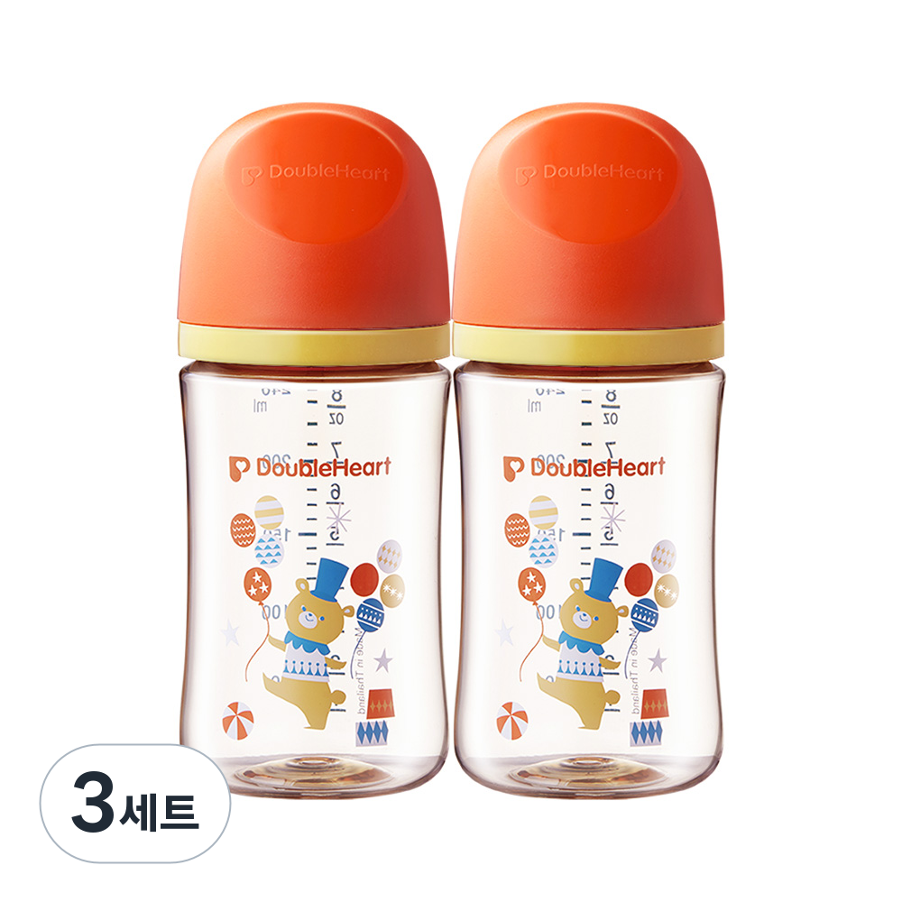 더블하트 모유실감 3세대 PPSU 디어프렌즈 젖병 트윈팩(젖꼭지미포함), 서커스베어, 240ml, 3세트 113,700원