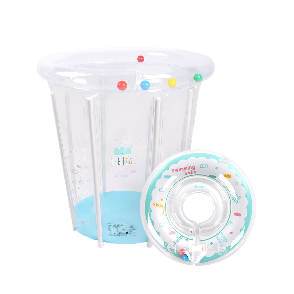 아이블린 아기수영장 + 아기목튜브 패키지 유아풀장 물놀이 장난감, 02 아기수영장+구름민트도넛, 1개 55,690원