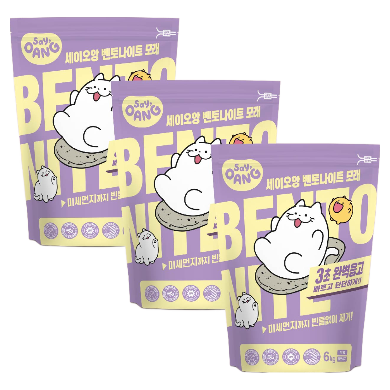 세이오앙 고양이 벤토나이트 모래 일반입자 6kg 3개입 18kg, 6kg, 3개, 무향 54,000원