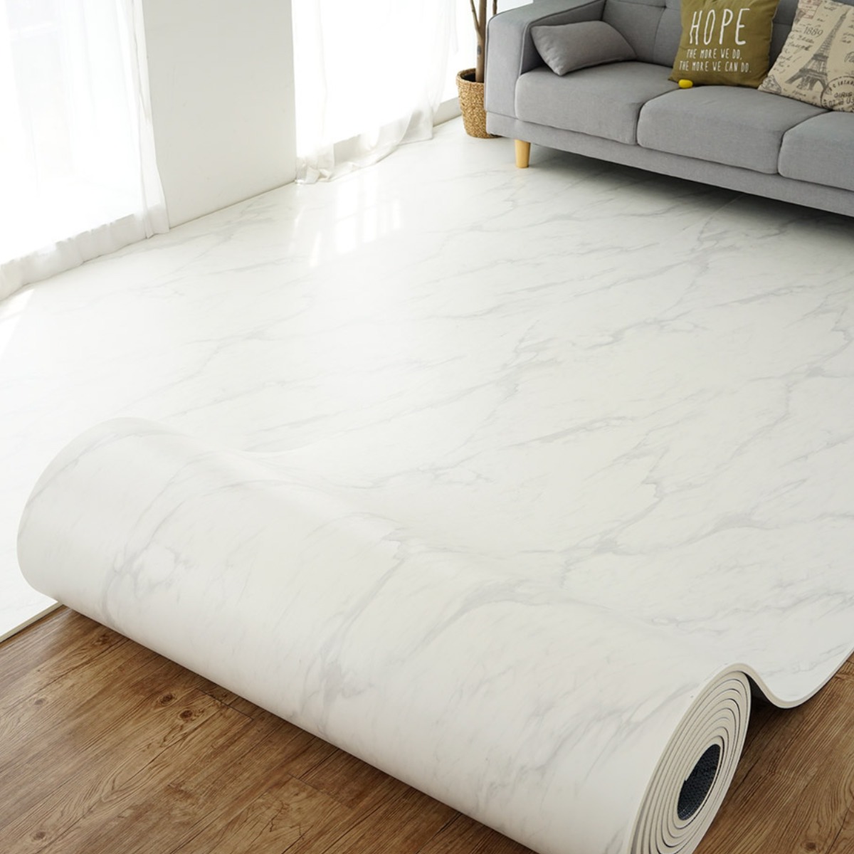 제로벨 18T PVC 층간소음방지 롤 매트 폭 110cm x 3m 유아 어린이 놀이방매트, 스노우마블 151,600원