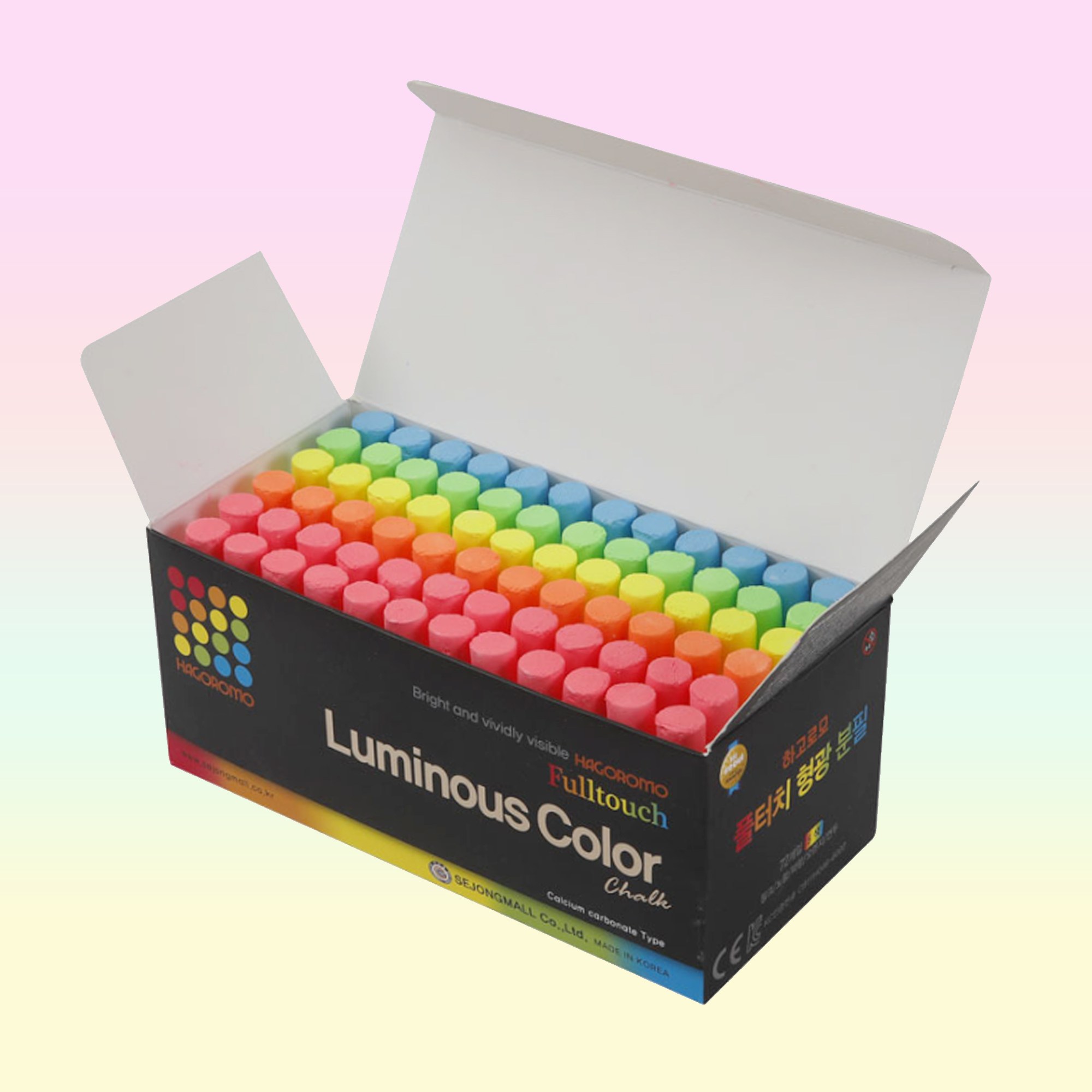 하고로모 탄산 형광분필 5색 혼합 72본 4,000원