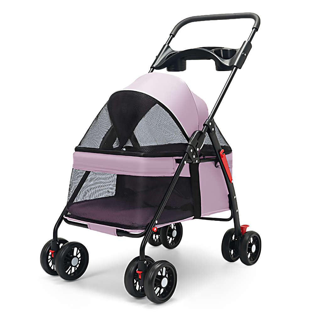 민트스쿨 반려동물 유모차 저상형 접이식, 핑크, 1개 43,400원