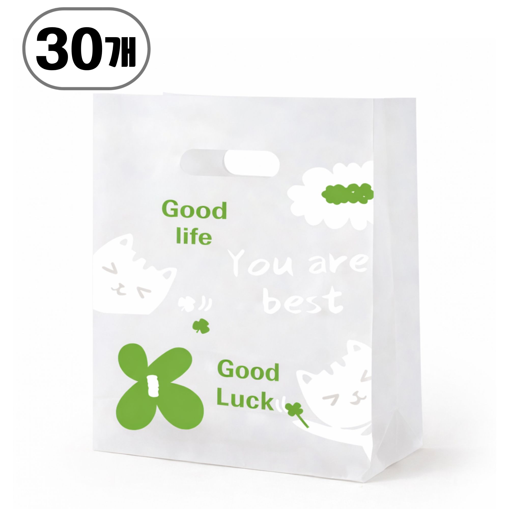 반투명 비닐 쇼핑백, 30개, 클로버 6,500원
