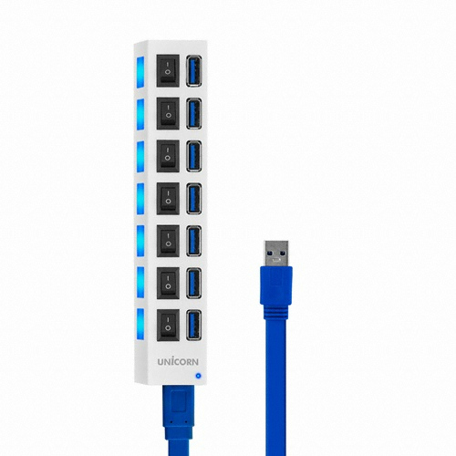 유니콘 전원 ON/OFF 7포트 USB3.0허브 XH-Q5(화이트) USB허브 13,400원
