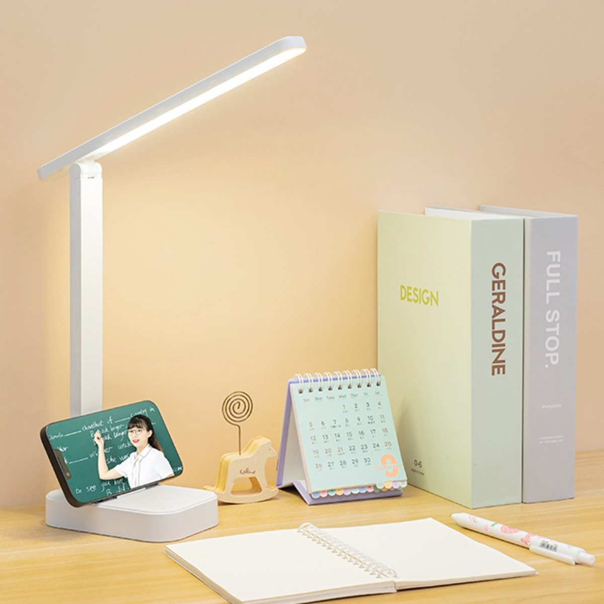 투데이리빙 1+1 블루라이트 차단 LED 무선 모던 스탠드 조명 스터디 학습 공부 독서 스텐드 책상 충전식 조명등 학습용 독서실 다용도 각도 조절 독서등 핸드폰 거치 가능 15,800원