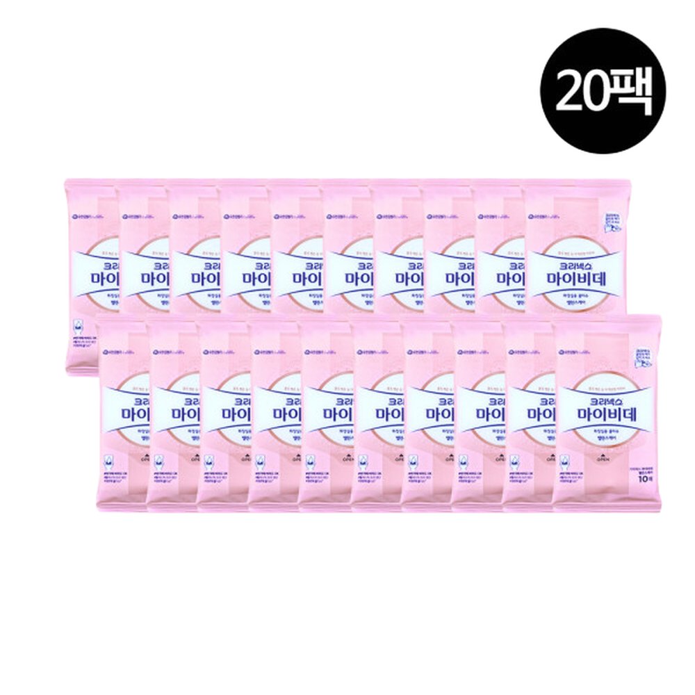 크리넥스 마이비데 밸런스 케어 화장실용 물티슈 휴대용 10매 20개, 10매, 20개 19,300원