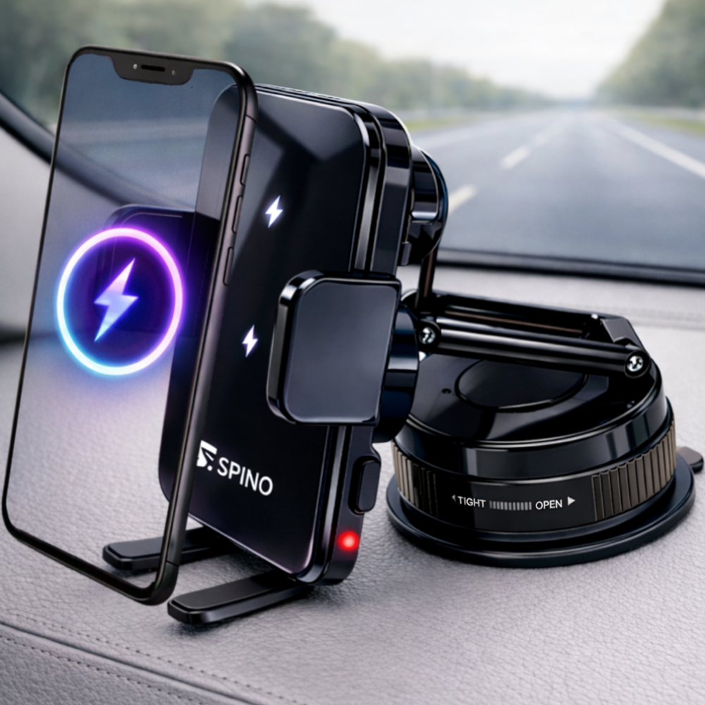 스피노 차량용 고속 무선 핸드폰 충전기 거치대 진공흡착 듀얼코일 15W 24,900원
