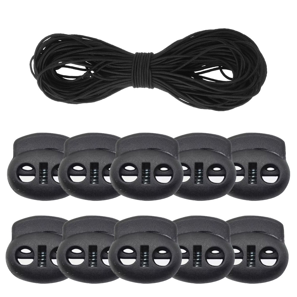 둥근 칼라 고무줄 4m+끈조절 돼지코 스토퍼10개, 1개, 블랙3mm 13,680원