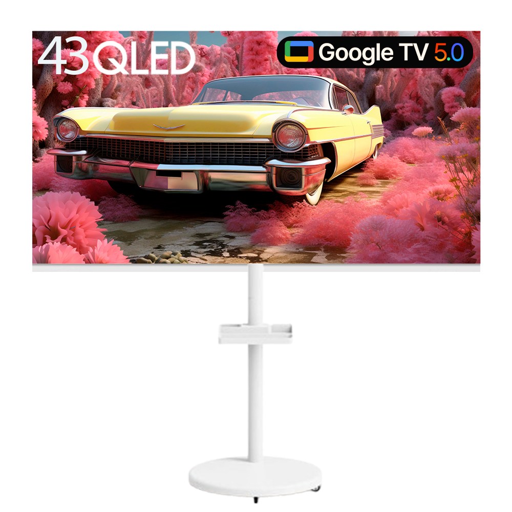 프리토스 43인치 QLED 4K 구글 스마트TV + 삼탠바이미 무빙스탠드 세트, 방문설치, 스탠드형, 43QLED 무빙스탠드세트, 109cm(43인치) 374,000원