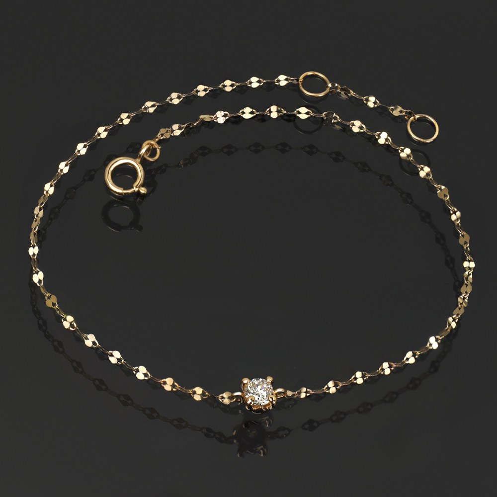 주리에떼 14K/18K 랩다이아몬드 4프롱 데일리 레디언 체인 팔찌 189,000원