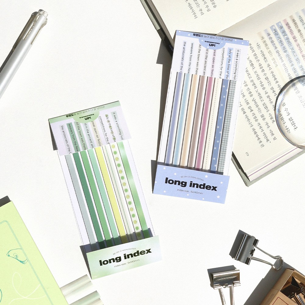 딜리고 비온뒤 롱인덱스 독서접착메모지 밑줄스티커 밑줄 투명스티커 7,600원