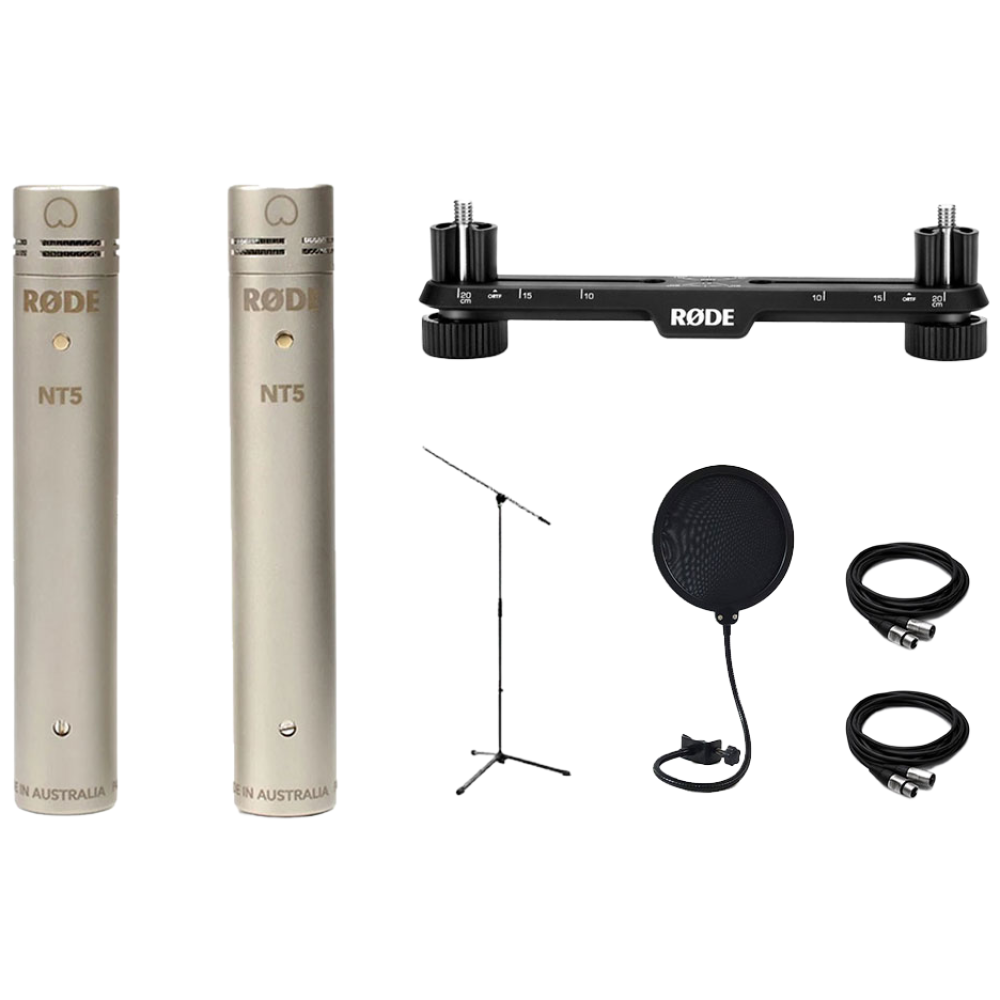 [녹음용 패키지] 로데 NT5 Matched Pair 2개 로데 스테레오바 팝필터 케이블 롱 스탠드, NT5 MP+스테레오바+팝필터+케이블+롱스탠드 660,000원