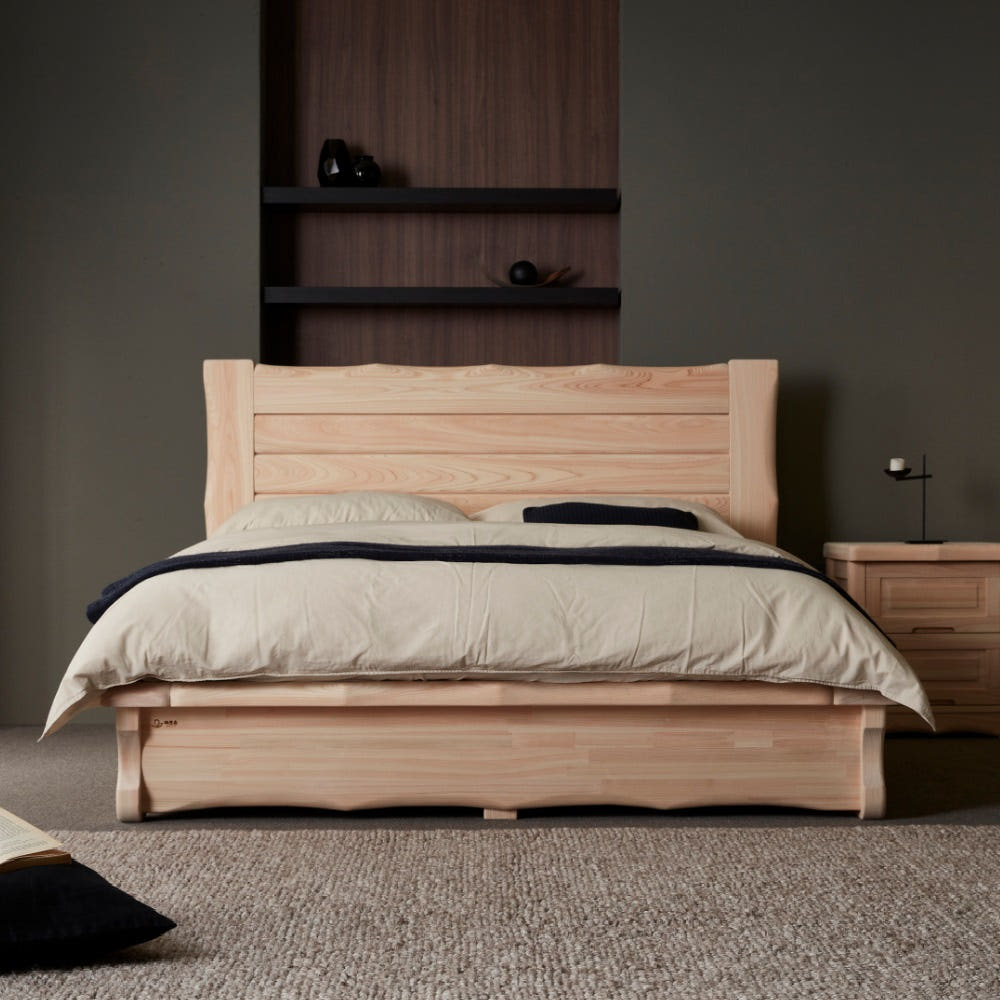 바르숲 킹덤 편백나무 침대 통원목 평상형 침대 프레임 주문제작침대, 베이지 2,290,000원