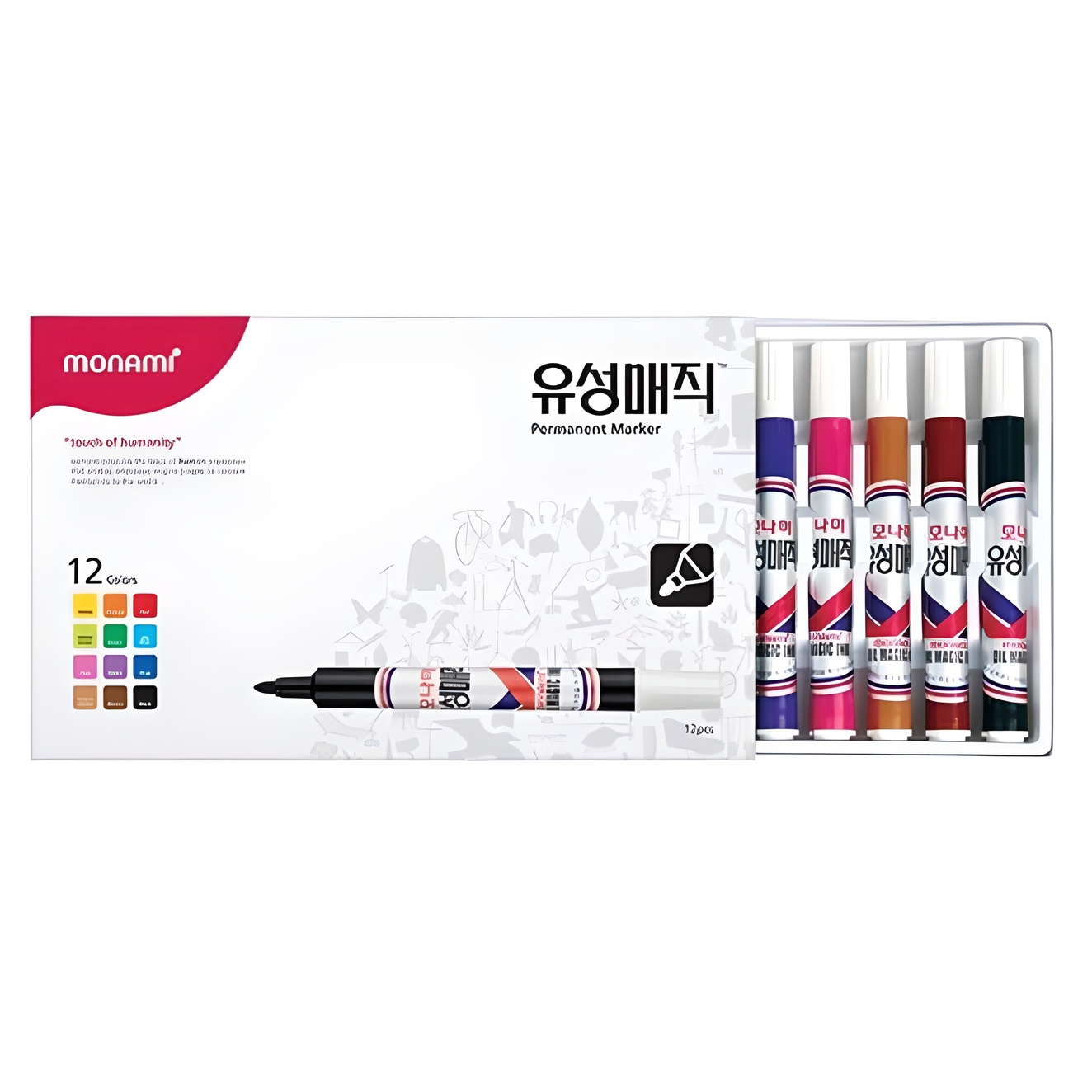 모나미 유성 매직 12색 세트 5,800원