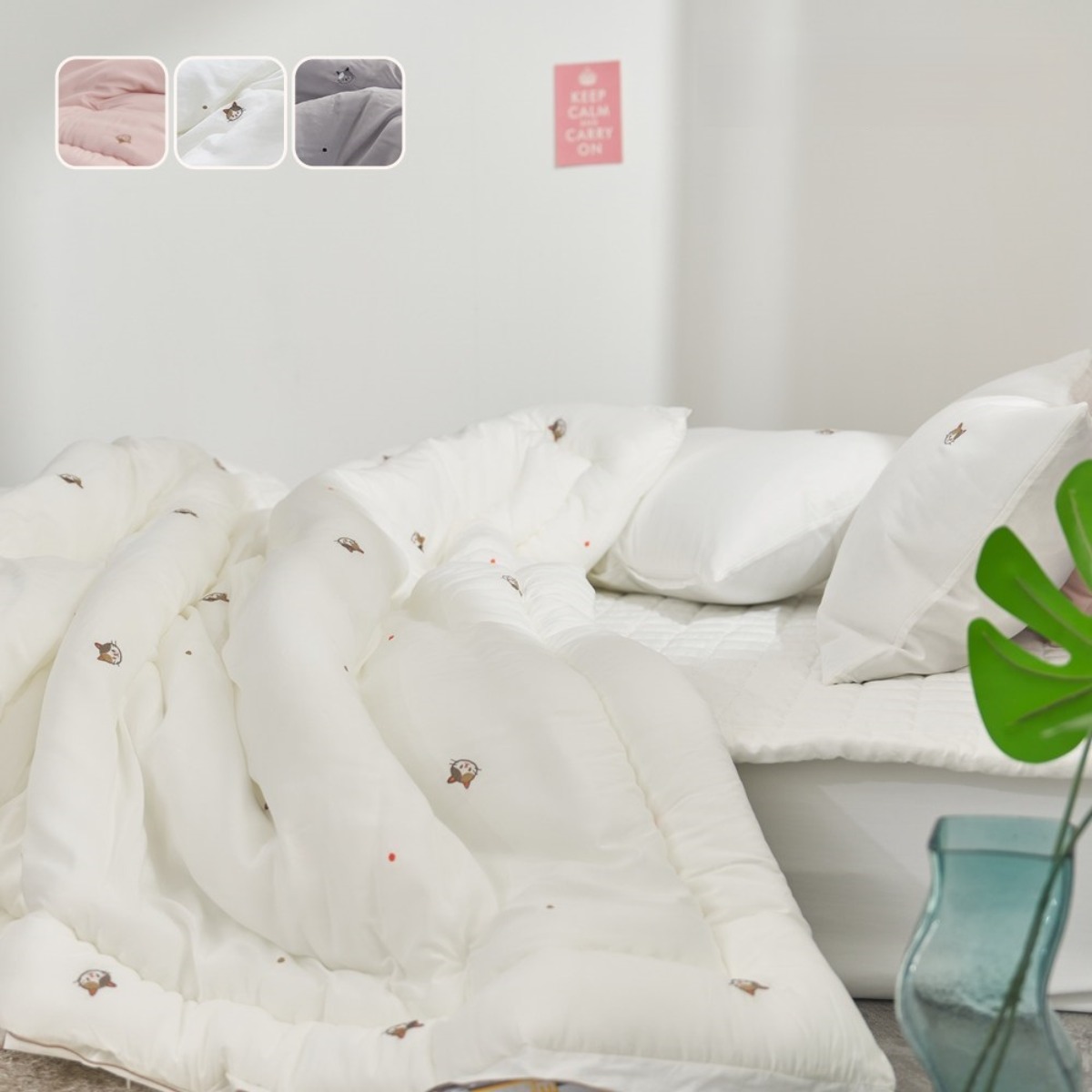 [국산] 리빙캐슬 야옹이 모달100 차렵이불 130,400원