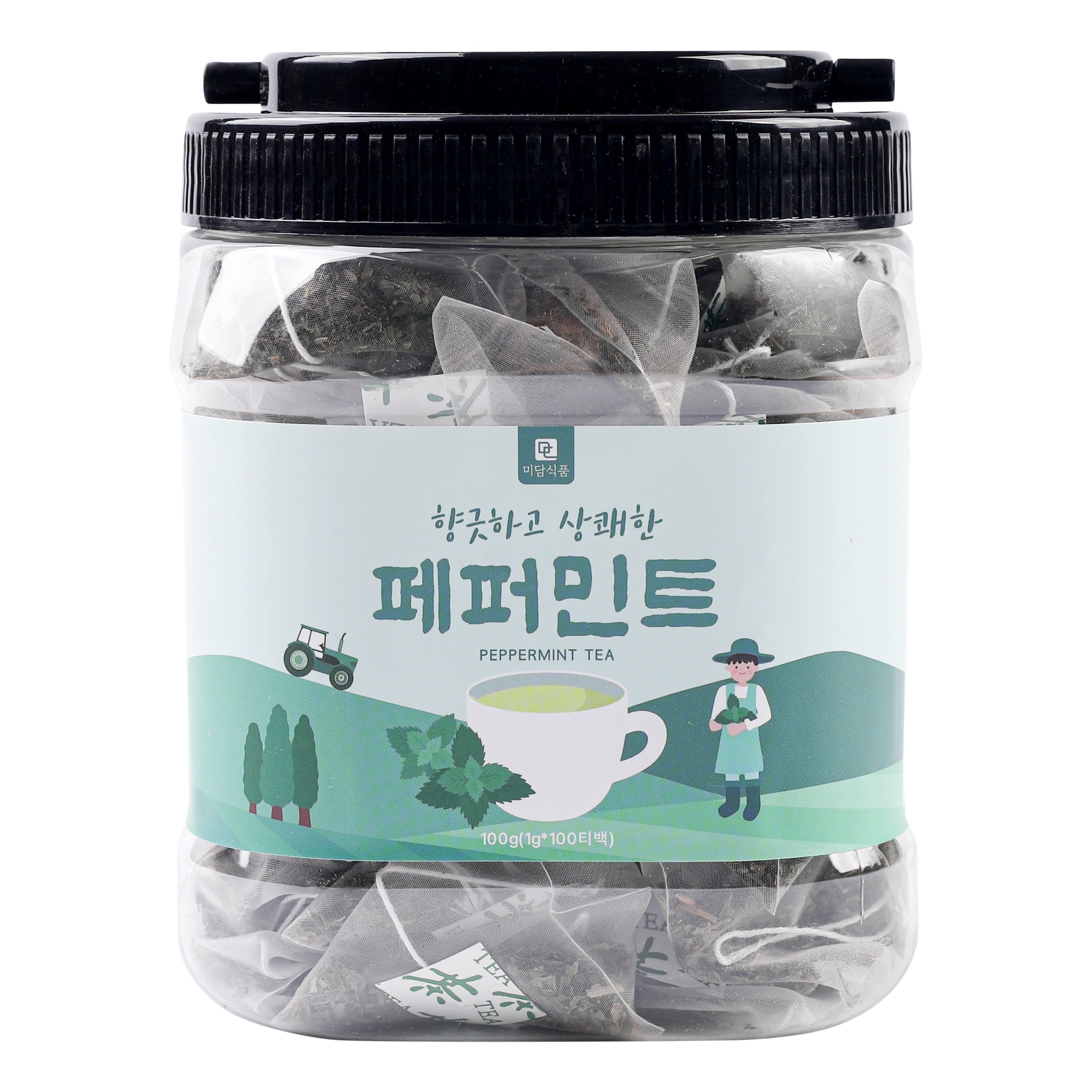 [식물유래 안심 생분해필터] 미담식품 페퍼민트 차 삼각티백, 1개, 100개입, 1g 25,900원