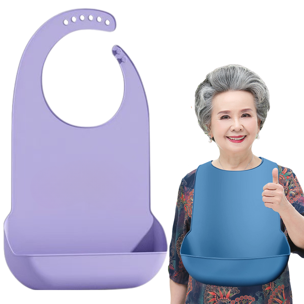 브로킥 성인용 방수턱받이 식사용 앞치마 환자 노인 풀커버형 특대사이즈 (53cm X 37cm), 1개, 파스텔퍼플 12,000원