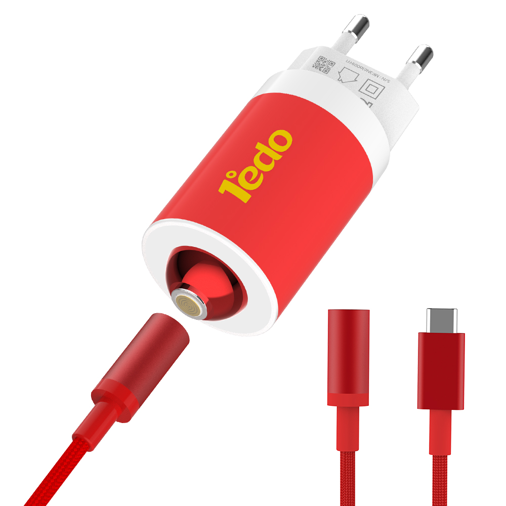 1edo GaN 30W PD PPS 마그네틱 포트 고속 충전기 C타입 케이블 3A/1.8 M 포함, 레드, 1개 38,750원