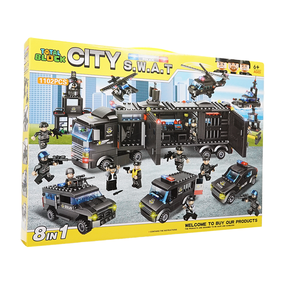 토탈블럭 EQ IQ 지능발달 블록시티 어린이 선물 LEGO 레고 호환 블럭 특수 작전팀 SWAT 1102피스, 1개 56,230원