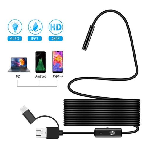 배관부속품 3in 1 내시경 카메라 미니 뱀 하수도 산업용 보어스코프 자동차 검사 PC USB 안드로이드 C 타입 12,500원