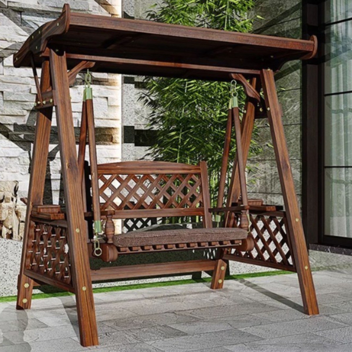 우드네스트 원목 스윙체어 정원의자 야외그네의자 흔들그네 원목그네의자 나무그네의자 정원 벤치 464,000원