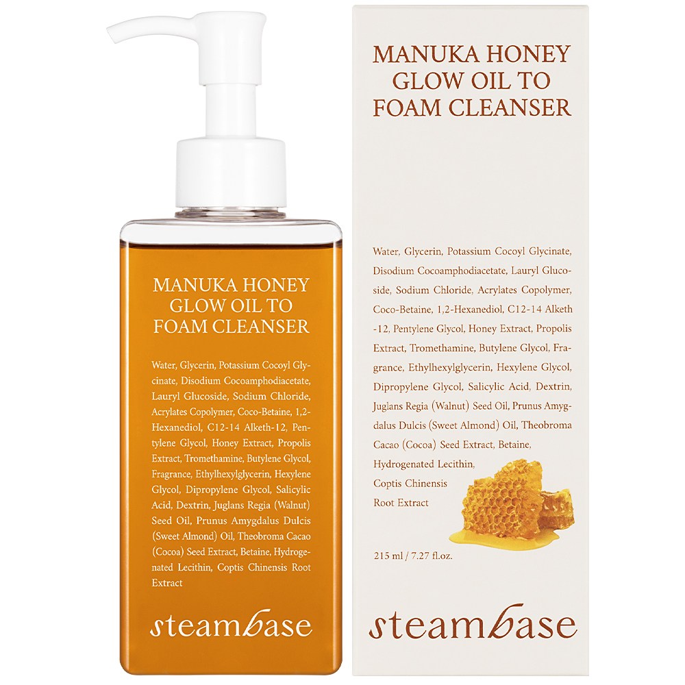 [공식] 스팀베이스 마누카 허니 글로우 오일투폼 클렌저, 1개, 215ml 30,000원