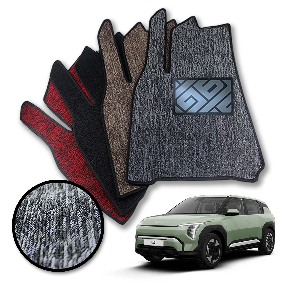 RV MOTORS 뉴코일 슬림 실리콘발판 카매트 EV3 1열2열 세트, 블랙, 165 EV3 79,000원