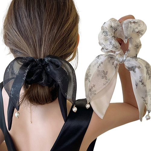 디아픽 2세트 롱 쉬폰 리본 곱창 머리끈 여성 헤어끈 11,900원