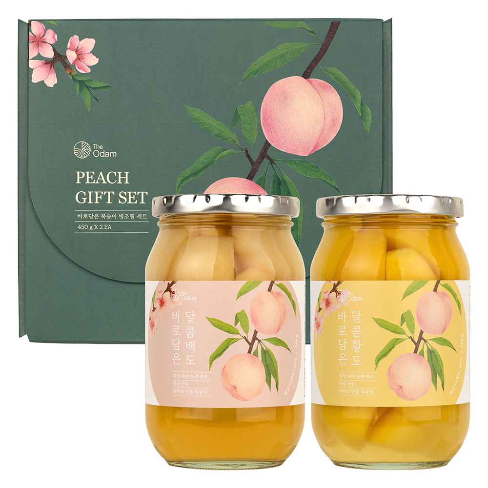 더오담 바로담은 복숭아 병조림 2종 세트, 1세트, 450g 30,100원