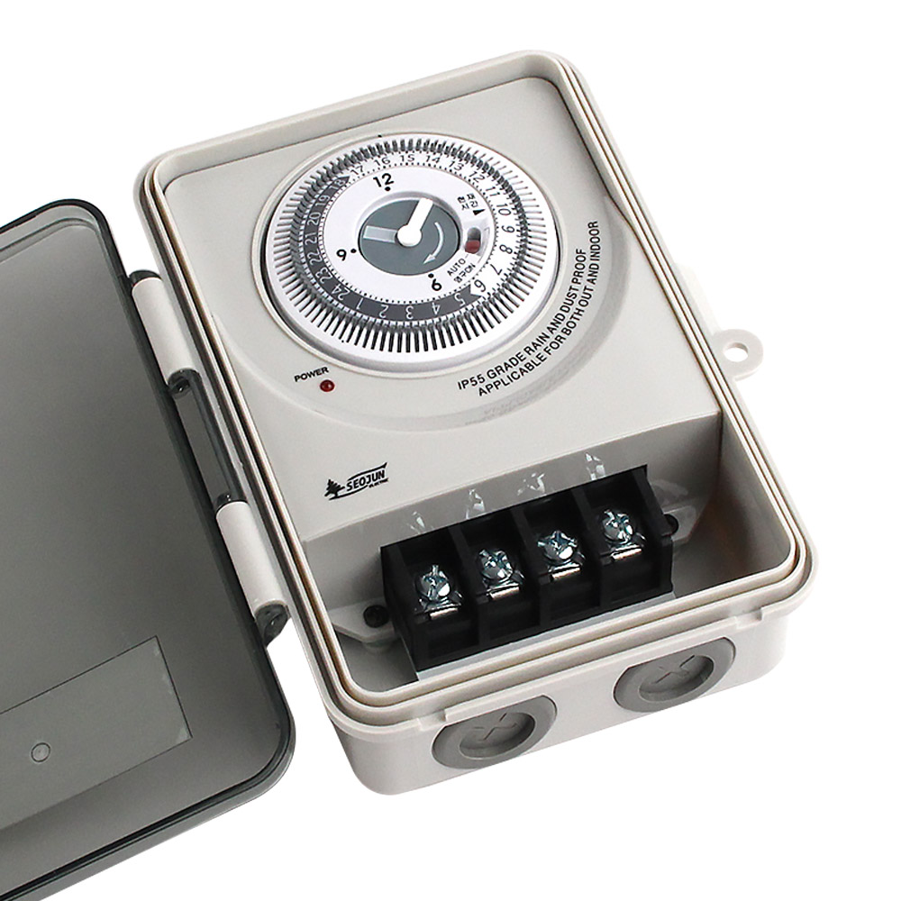 서준전기 SJB-S40 타임 스위치 정전보상 옥외용 방수 IP45 타이머 콘센트 중대용량 AC 1급 전류, 1개 46,900원