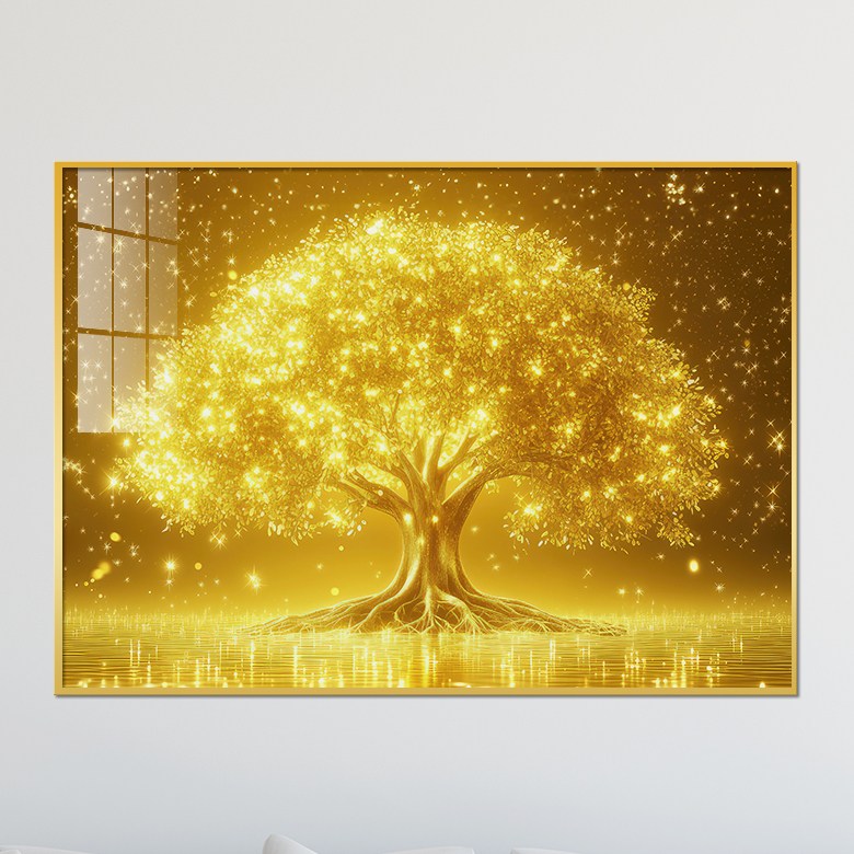 아트블루 집 안에 걸어두면 금전운이 들어오는 황금나무와 떨어지는 황금빛 풍수 액자 33,900원