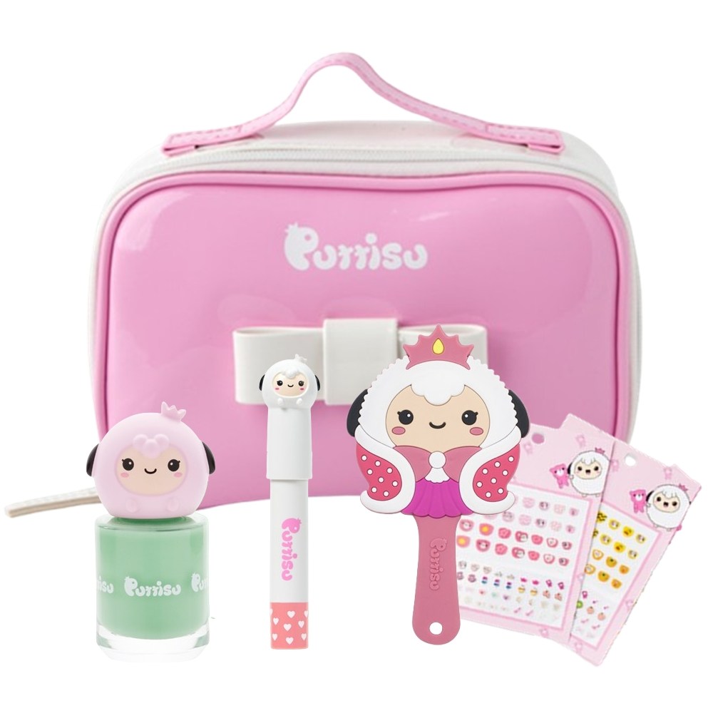 뿌띠슈 어린이 화장품 핸드백 가방 세트 초등학생 여아 5종 선물세트 뷰티걸 파우치+손거울+립크레용+매니큐어 네일+스티커, 1개, 뷰티걸 파우치 세트 45,000원