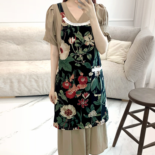 프리마 앞치마 고급 나염 린넨 코튼 국내제작상품, 블랙, 1개 34,900원