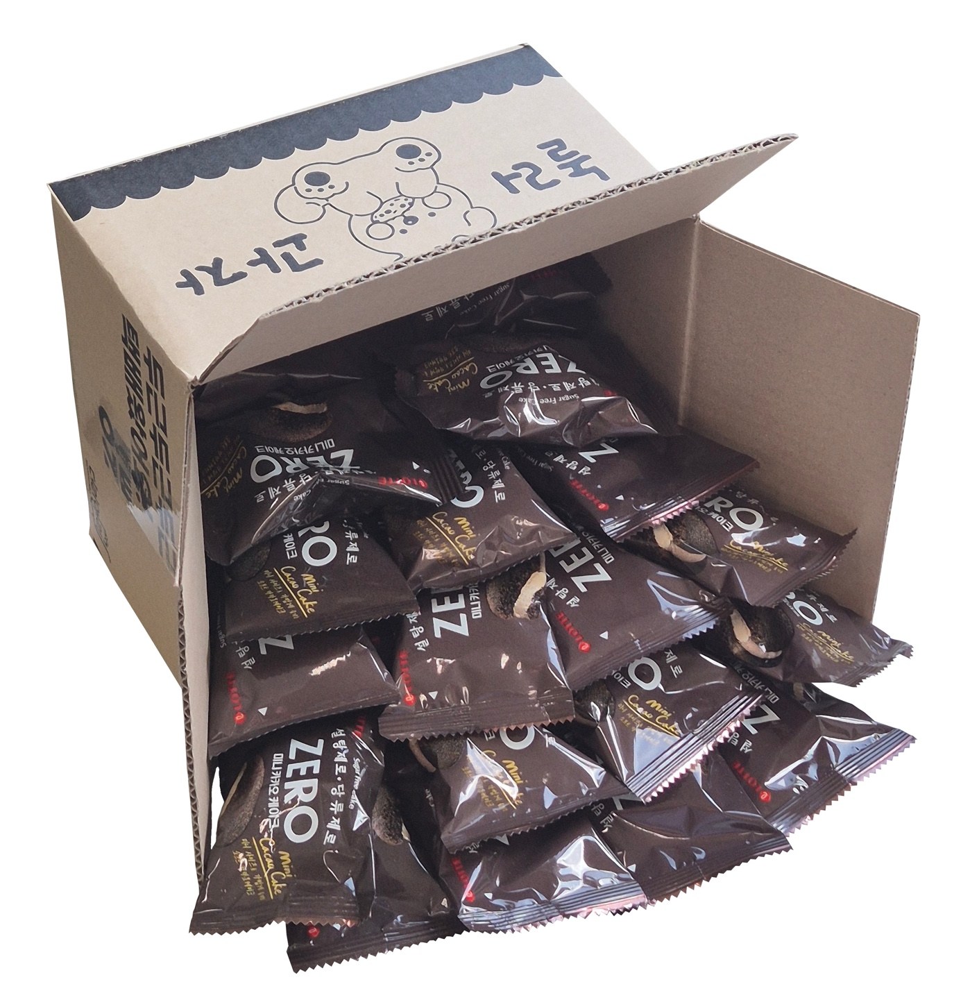 [놀러과자] 롯데 제로 미니 카카오케이크 대용량 개별포장, 14.3g, 40개 18,900원