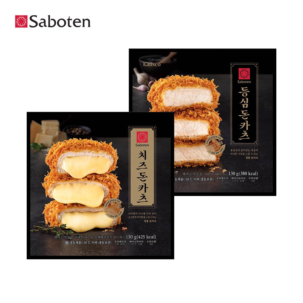 사보텐 일본 정통 오리지널 돈까스 2종 8팩 (등심4/치즈4) + 돈까스소스, 혼합 8팩(등심4+치즈4) 36,900원
