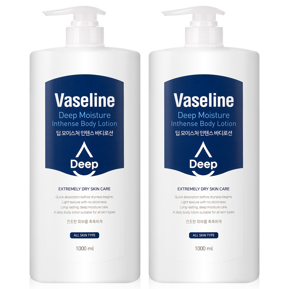 바세린 딥 모이스처 바디로션 1L 2개 고보습 바디크림 보습제, 2개, 1L 13,900원