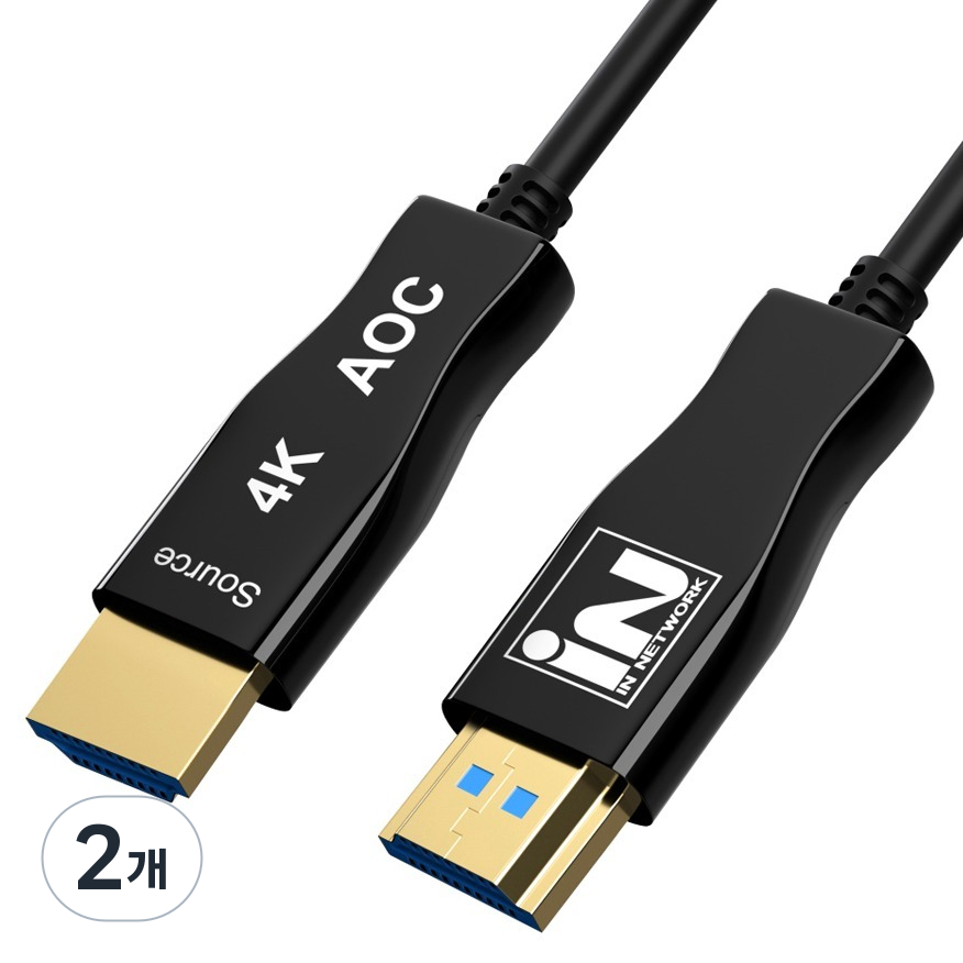 인네트워크 4K UHD 60Hz 지원 HDMI Ver2.0 광 하이브리드 AOC 케이블 IN-EHAOC2010, 2개, 10m 45,250원
