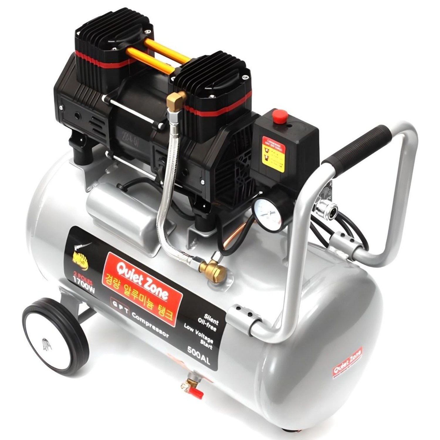 콰이어트존 4.5마력급 무오일 알루미늄 콤프레샤 500AL 282,150원