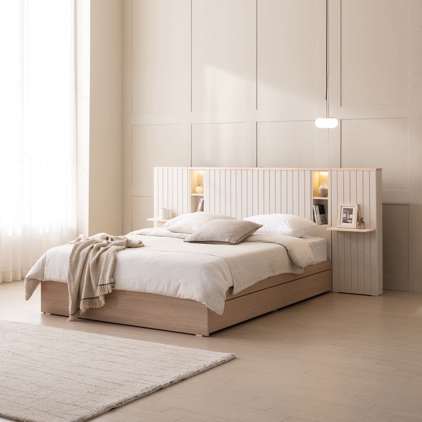 베드리움 브리드 LED 호텔형 원목 수납침대 SS Q, 메이플 749,000원