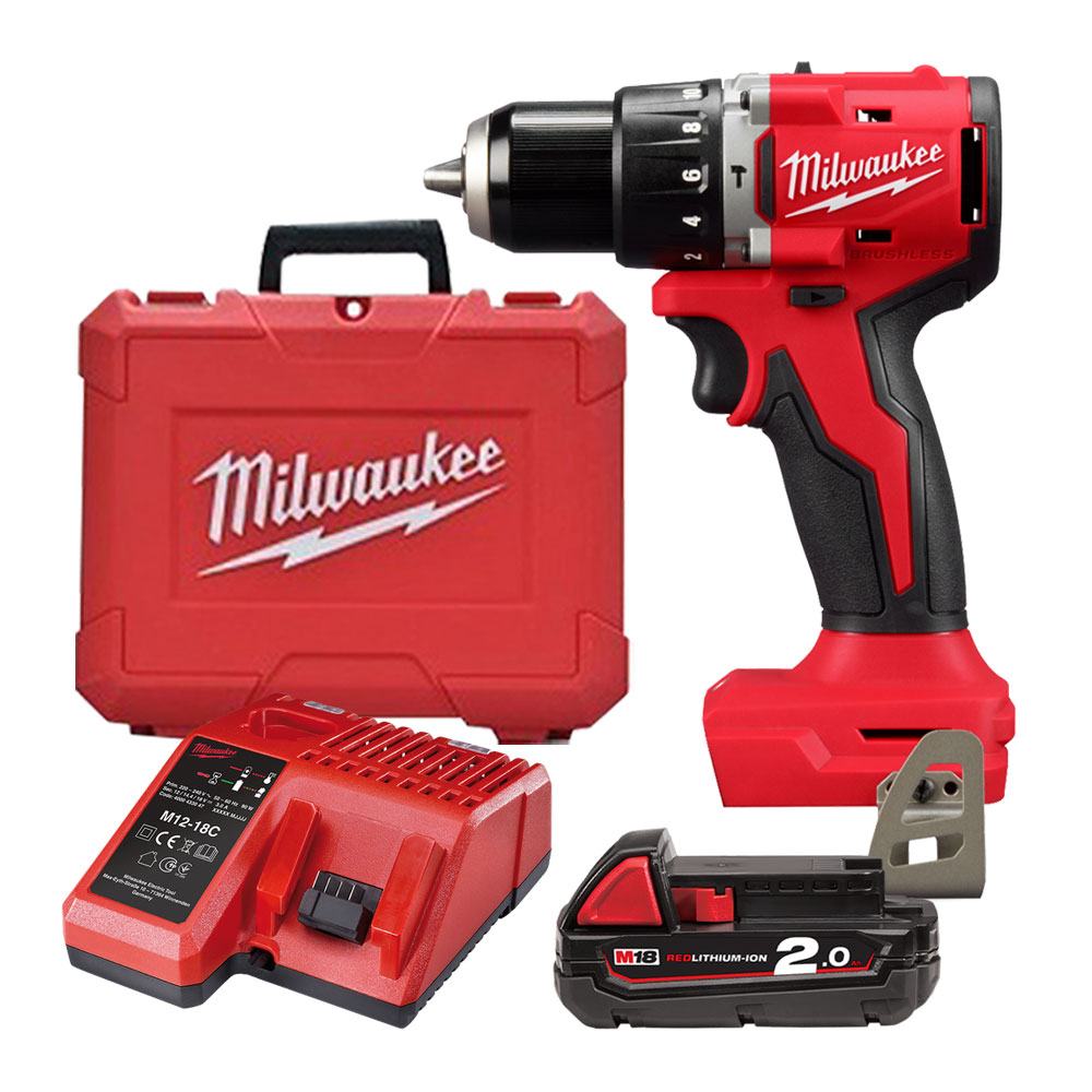 밀워키 M18 BLPDRC-201C 충전 해머드릴 18V 2.0Ah 배터리 1개세트  M18 CBLPD 후속모델 207,420원