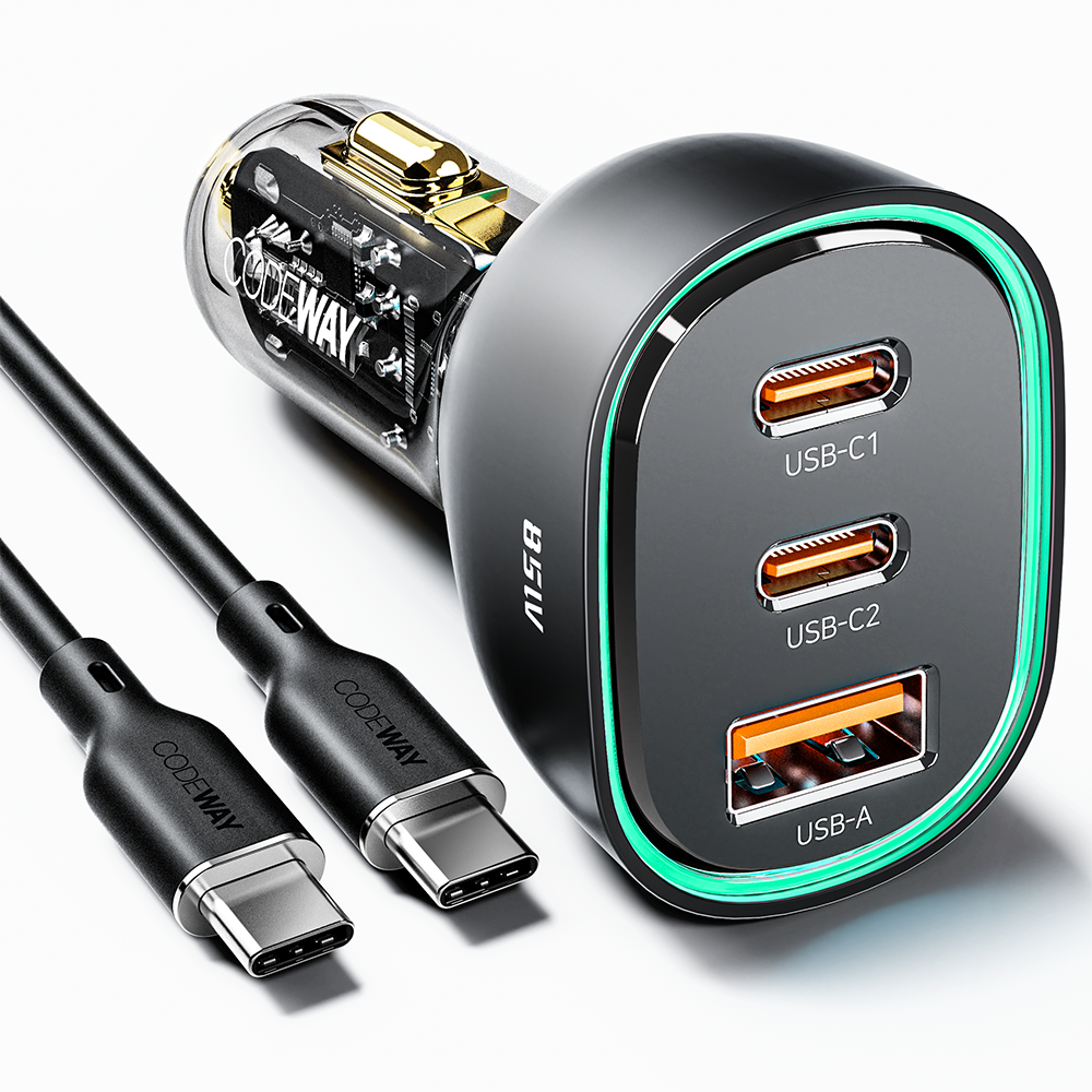 코드웨이 차량용 시거잭 고속 충전기 + C타입 초고속충전케이블 세트 18,800원